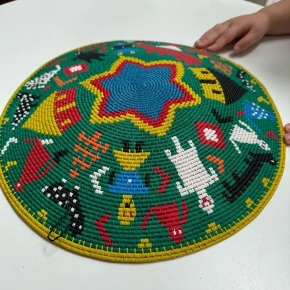 African Zulu Telephone Wire Basket / Bowl Woven Platter - Picture 7 of 15